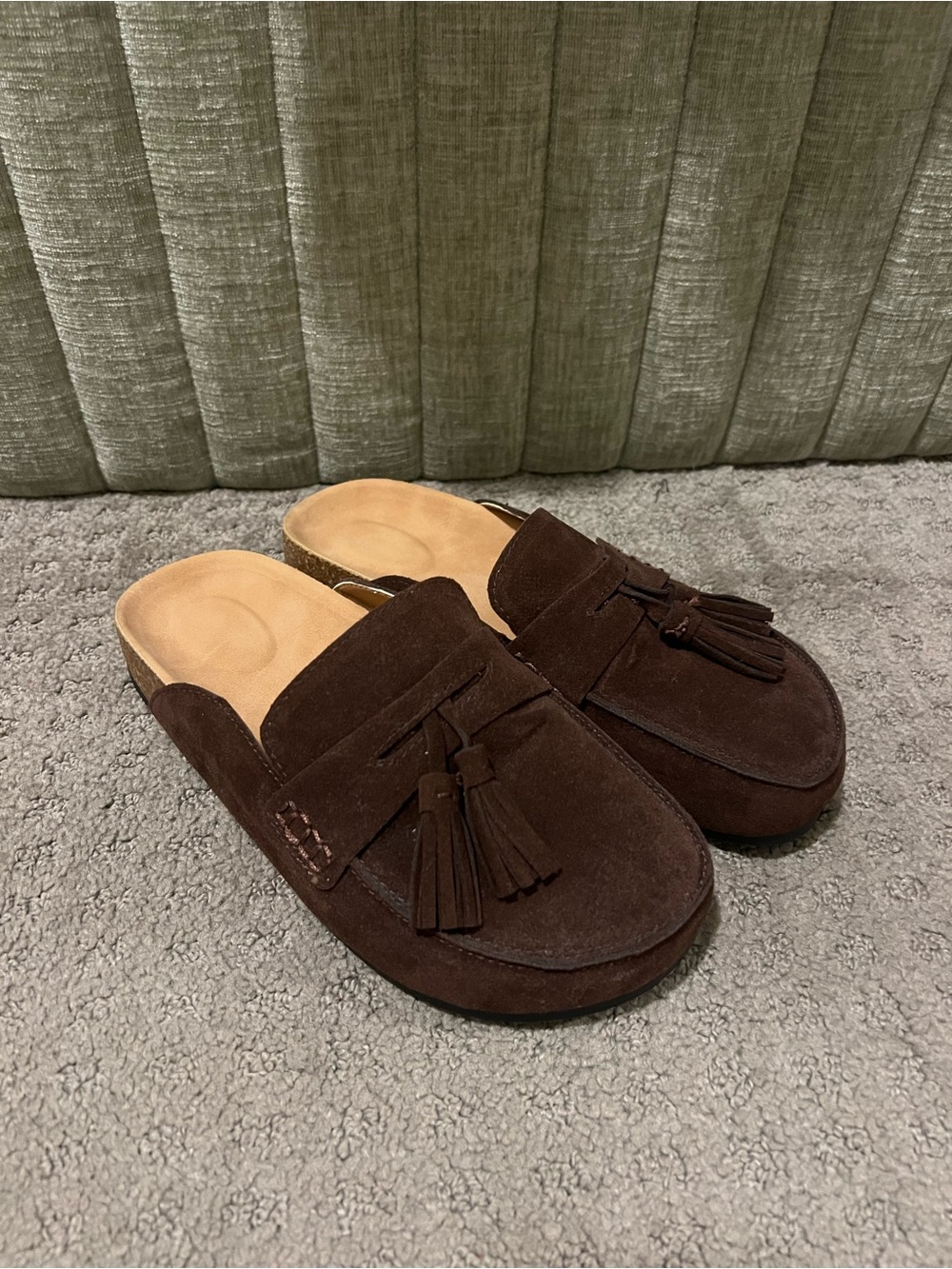 Women’s Brown Suede Tassel Slip-On Loafers